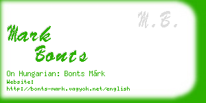 mark bonts business card